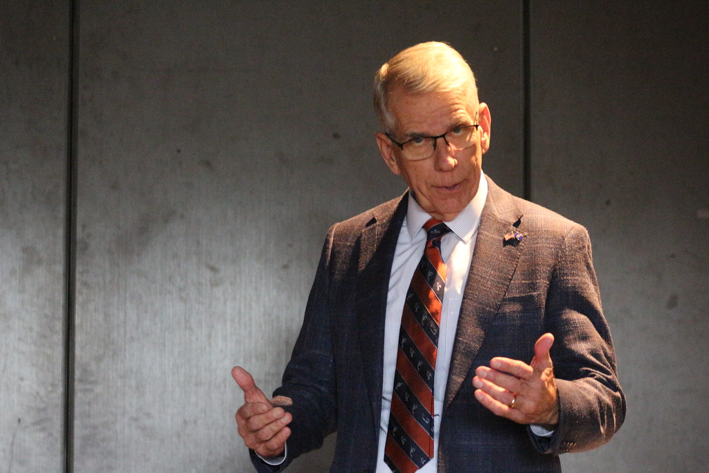 Lt. Gov. Joe Kelly speaks on Nebraska’s “Cornhusker Clink” in McCook